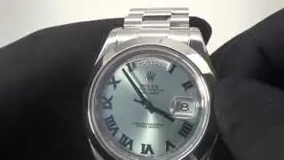 Rolex Day-Date II President Platinum  *ICE BLUE DIAL* ref. 218206