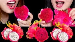 EATING DRAGON FRUITS *JUICY FRUIT EATING SOUNDS* BIG BITES MUKBANG (RED DRAGON FRUIT)