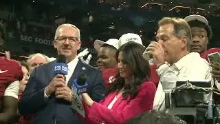Watch Alabama's 2023 SEC Football Championship Trophy Presentation and Celebration.