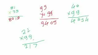 Multiplication by  number  99, 999, 9999 in seconds| Simple trick