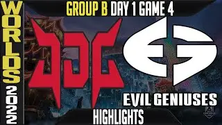 JDG vs EG Highlights | WORLDS 2022 Day 1 Group B Game 4 | JD Gaming vs Evil Geniuses