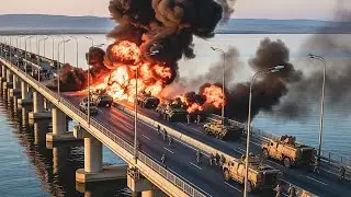 F16 US Fighter Jets Obliterate Russian Tank Convoy on Crimea Bridge! - ARMA 3