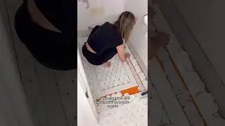 DIY Bathroom Tile Floor Makeover | Mosaic Tile + Schluter Ditra Install #bathroomtile
