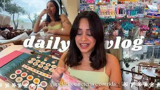 DAILY VLOG ✨| comprando materiais para faculdade, planner, cafeteria e corrida