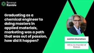 Graduating with masters in applied materials, marketing was a path that was out of passion