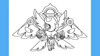 HOW TO DRAW LIGHTBEARER EDGAR FROM BRAWL STARS