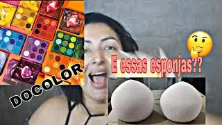 A esponja parece pr&oacute;tese silicone...🤭 e paletas DOCOLOR