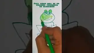 draw a frog with green colour # frog #green #challenge #drawing #drawingtutorial #shorts #redv