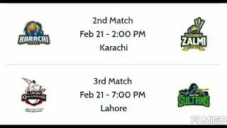PSL timetable 2020 and schedule