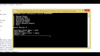 Hotel Management System using C++