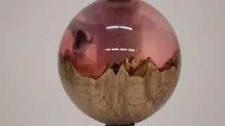 B2 Hookah F 22 Orb Rosey Caves, a Precious Cut Collection Resin & Burl Wood