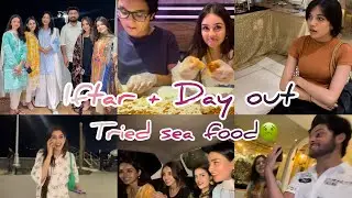 Iftar + Day out with few friends🥳 & tried sea food for the very first time! 🤢| Duaa Fatima vlogs