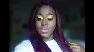 FUN AND BRIGHT MAKEUP LOOK | YELLOW EYESHADOW TUTORIAL FOR BLACK WOMEN