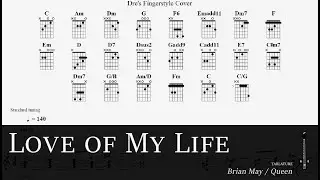 LEARN Love Of My Life - Queen / Brian May (Guitar Pro fingerstyle)
