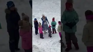 Russian children meet grandfather frost / #shorts #russia #christmas #snow #fun
