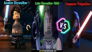 Lego Star Wars: TSS - Anakin Skywalker & Luke Skywalker (Old) Vs Emperor Palpatine!