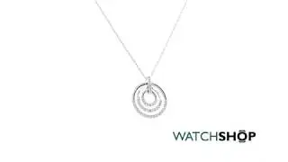 Ladies Swarovski Silver Plated Circle Earring & Necklace Set (5367727)