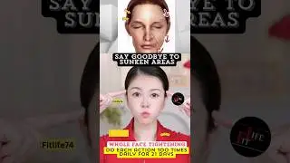Say Goodbye To Sunken Areas   | Facail Yoga #wrinkles #antiaging #facialyoga  #shorts #faceyoga