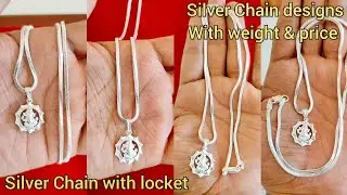 Silver Chain designs with weight and price 2024/Silver chain designs with locket