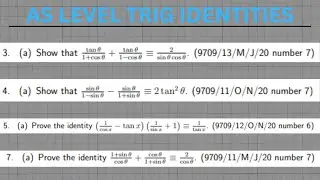 Trig Identities - AS Topical Questions