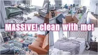 MASSIVE CLEAN WITH ME | SPEED CLEANING | MESSY HOUSE CLEAN WITH ME