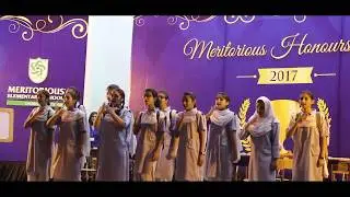Performance on School Song by girls of class 7A & 8A (Meritorious Honors' Day 2017)
