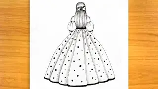 How to draw a girl with lehenga / girl drawing / how to draw a girl in beautiful traditional dress