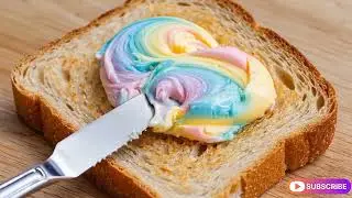 Satisfying Rainbow Butter Spread | ASMR Toasting🌈