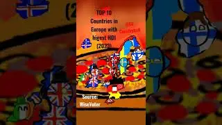 Top 10 countries with higest HDI in 2023| Europe #europe #country #world #EUCountryball