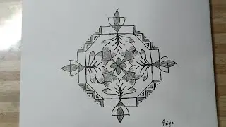 Beautiful Rangoli Dotdesign 15*1 Dots.. Easy Rangoli.. ❤️