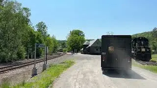 Amtrak Adirondack train 69 makes its Port Henry, NY station stop - 5/30/23