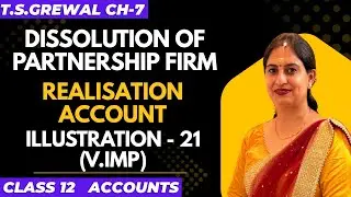 DISSOLUTION OF FIRM(Realisation Account) CHAPTER 7 T.S.Grewal CLASS 12 ILLUSTRATION - 21 Accounts