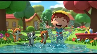 Six Little Kittens Jumping in the Pool | Kitty Splash Song for Kids | Educational and Kids Songs