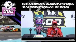 Miami Homestead NXS Race Winner Justin Allgaier No 7 JR Motorsports Chevrolet post-race Q&A