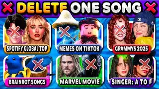 ❌ Delete ONE Song per CATEGORY 🎵 6 Songs Challenge! Can You Delete Just One? | Music Quiz 2025