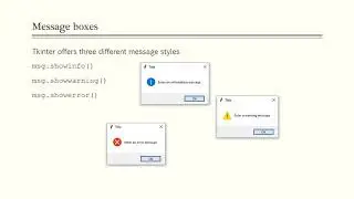 tkinter extra 1   message boxes for output