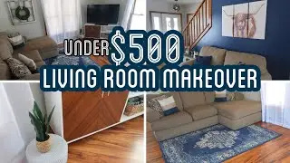 Small Modern Farmhouse Living Room Makeover | Under $500 Living Room Update