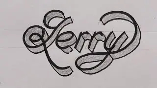 How To Draw 3d Calligraphy Name For Beginners Easy / Drawing Art On Paper Step By Step 62