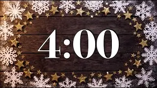 4 Minute Winter Classroom Timer ❄️ Snowflakes, Stars, Cozy Decor & Acoustic Music | Focus Countdown