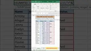 SUMIFS multiple criteria including date after #excel #shorts