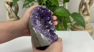 Natural Purple Amethyst Gemstone Crystal Geode Specimen