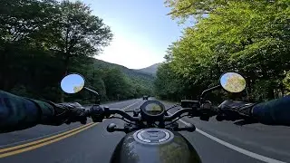 Beautiful Crawford Notch // Late summer motorcycle ride pov 4k