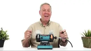 TM Mini Bench Grinder with Variable Speed for Polishing, Small Bench Polisher for Rocks, Metals, DIY