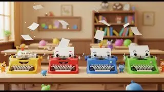Four Little Toy Typewriters Tap Tap Tap | Writing & Counting Song for Kids