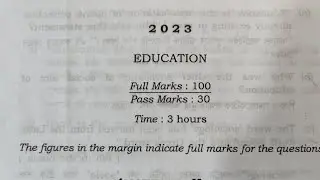 HS 1st year education question paper 2023/AHSEC/ class 11th education question paper