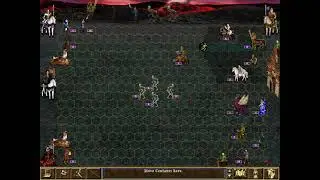 Custom combat: large 24&times;17 field, 4 heroes, 10 stacks per hero, partial fortifications (concept)