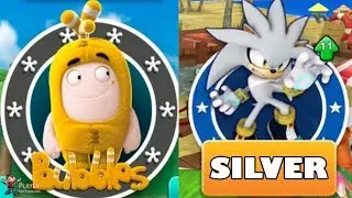 Oddbods Turbo Run Vs Sonic Dash - BUBBLES Vs SILVER - Gameplay Walkthrough