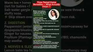 Time-Tested Home Remedies &mdash; What Actually Helps 🌿#homeremedies #evidencebased