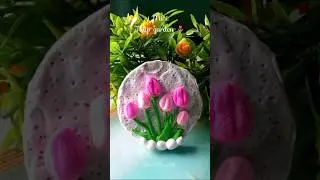 Mini Tulip Garden🌷💖 #shorts #trending #diy #handmade #tulip #tutorial #aestheic