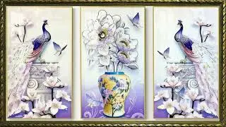TV Frame majestic Peacock, flower vase 4K wallpaper | Frame TV 4K wallpaper | Frame TV 4K 배경화면